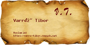Varró Tibor névjegykártya
